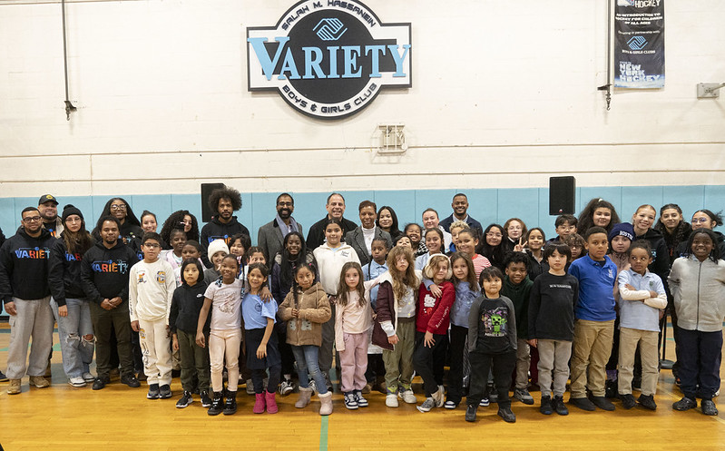 Council Speaker Adrienna Adams and Council Member Shekar Krishnan joined Variety Boys and Girls Club of Queens CEO Costa Constantinides for a closing ceremony on Dec. 16. Photo by Gerard Romo/NYC Council Media Unit.