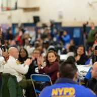 New York City Mayor Eric Adams hosts “Talk with Eric: A Community Conversation” at I.S. 61 in Corona, Queens on Wednesday, January 22, 2025. The town hall was one of the most-read political stories of the year. Photo by Michael Appleton/Mayoral Photography Office