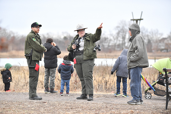 An NYC Parks Kids Week event at the Salt Marsh Nature Center in Brooklyn's Marine Park. Photo via NYC Parks.