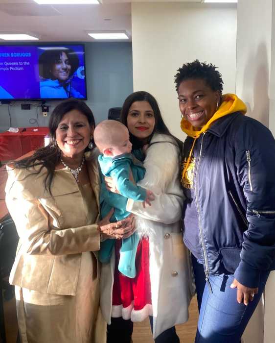 Council Member-elect Shanel Thomas-Henry (right) with Sumita SenGupta and Krishna Maruti SenGupta. Photo via Arts4All Foudation.