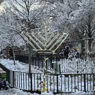 Vandals sprayed the large menorah in Travers Park with foam early Sunday morning. Photo courtesy of Hiram MoVandals sprayed the large menorah in Travers Park with foam early Sunday morning. Photo courtesy of Hiram Monserrate. nserrate.
