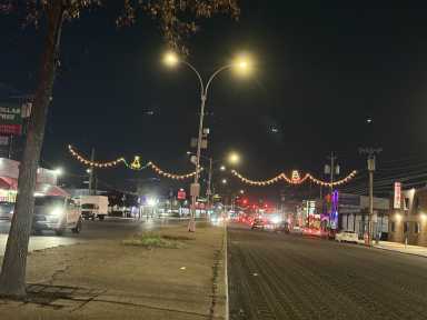 Christmas lights span across Cross Bay Boulevard in Howard Beach. Photo courtesy of office of Council Member Joann Ariola.