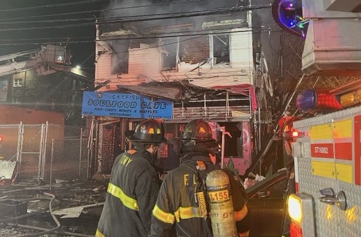 The old Catfish Soulfood Cafe in Springfield Gardens was destroyed during a three-alarm fire on Dec. 28.
