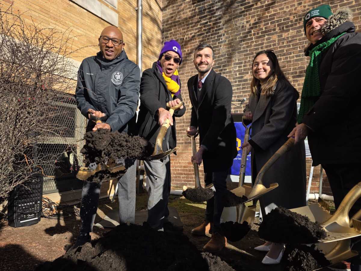 Elected officials and QPL staff broke ground on the $14 million renovation of Astoria Library Friday afternoon. Photo by Shane O'Brien.