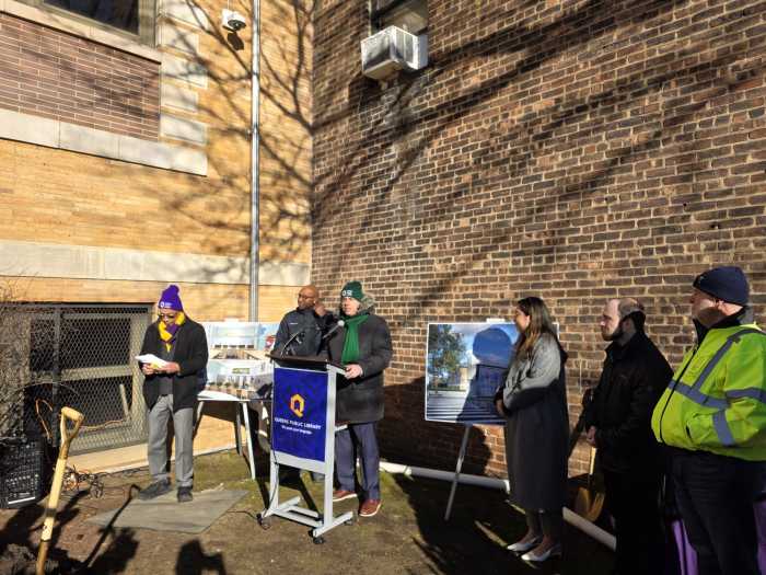 Constantinides speaks at Friday's groundbreaking. Photo by Shane O'Brien.