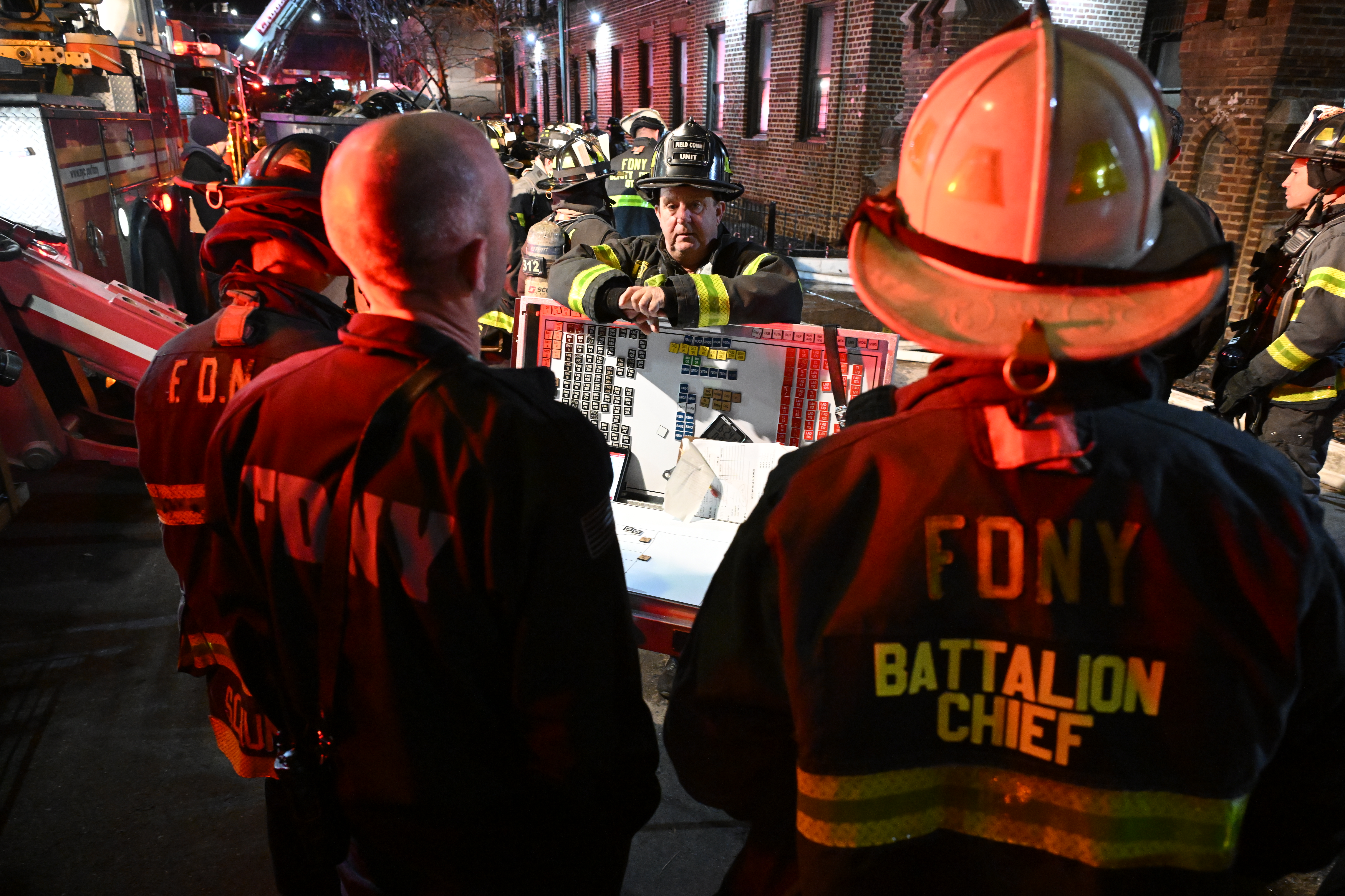 The FDNY battled a 2-alarm fire on the upper floors of an apartment building at 37-52 89th St. in Jackson Heights that displaced 27 adults and four children. 
