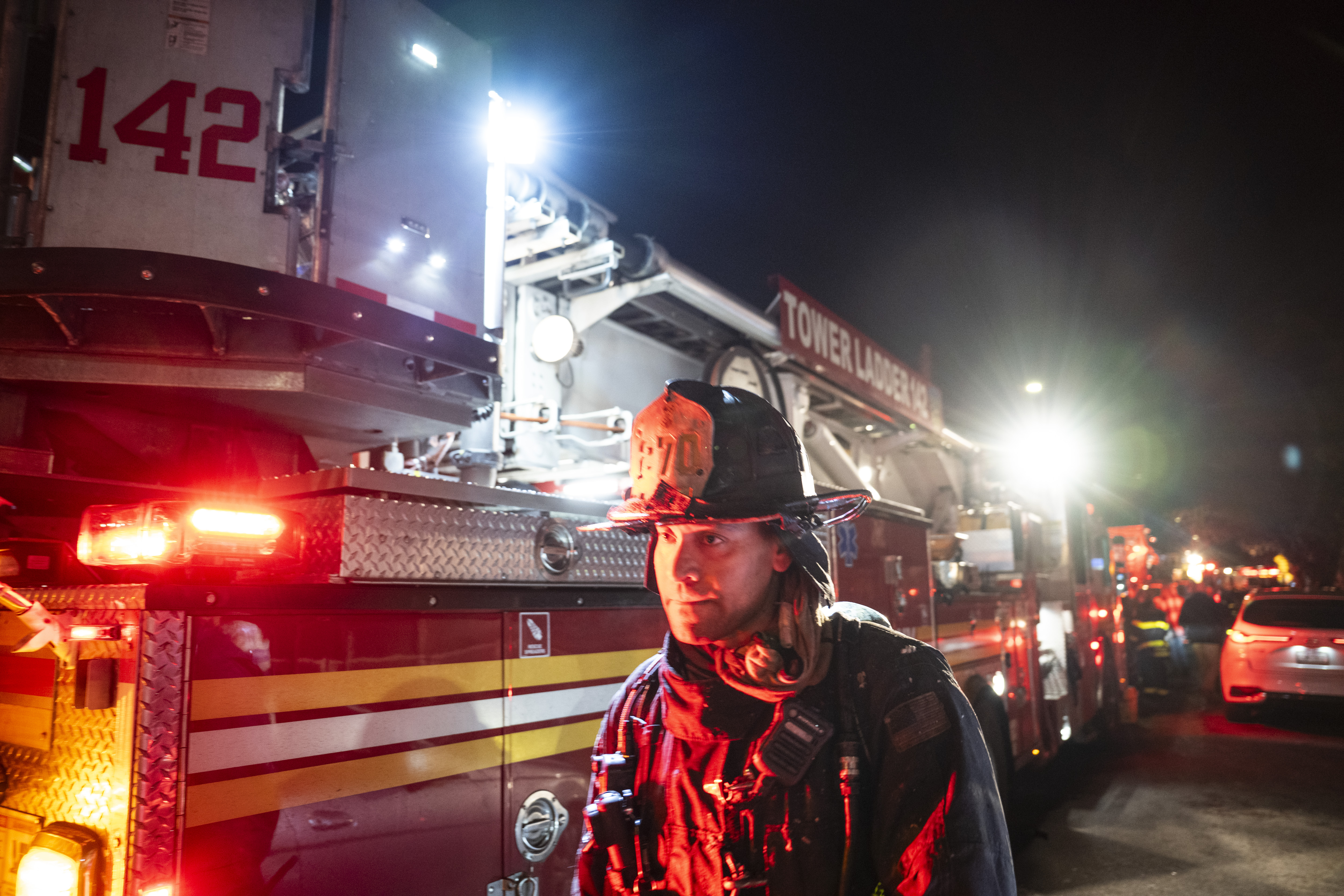 Hundreds of firefighters battled a 5-alarm fire that ripped through four adjoining two-family homes in Richmond Hill on Monday, Dec. 1.