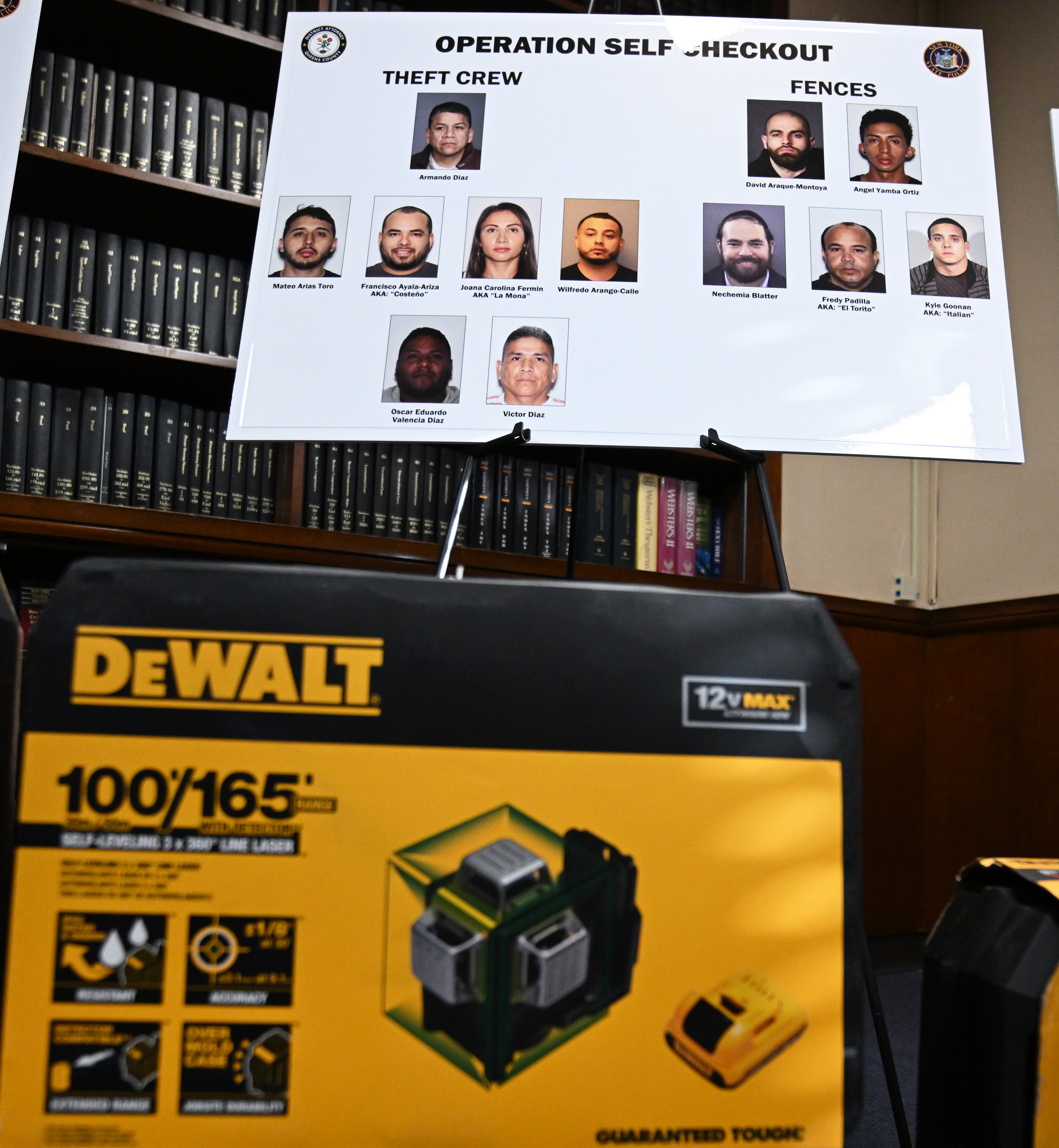 Queens District Attorney Melinda Katz secured grand jury indictments against 13 members of a retail theft crew, including three men from Middle Village, for stealing more than $2.2 million in merchandise from 128 Home Depot store.