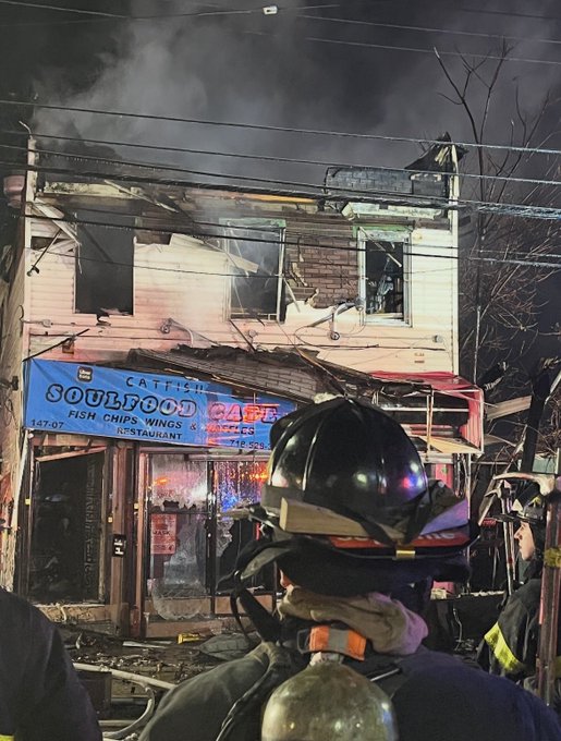 The old Catfish Soulfood Cafe in Springfield Gardens was destroyed during a three-alarm fire on Dec. 28. 