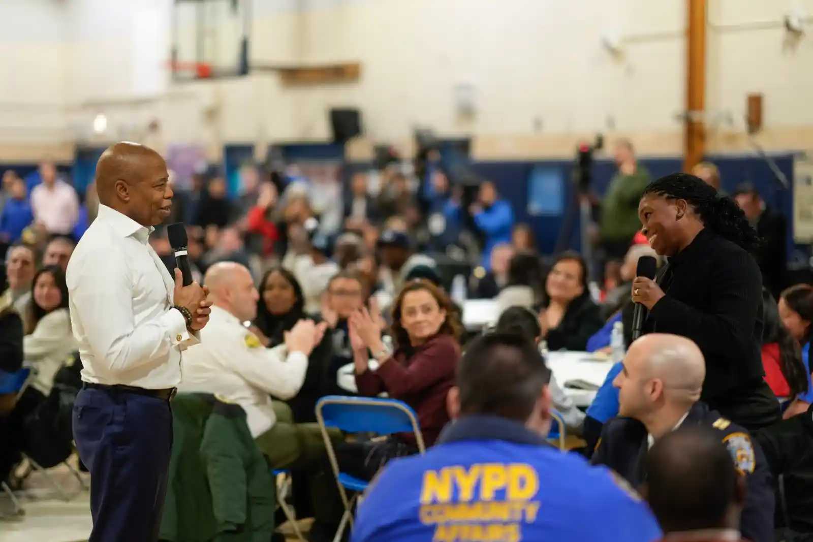  Mayor Eric Adams hosted “Talk with Eric: A Community Conversation” at I.S. 61 in Corona on Wednesday, Jan. 22. 