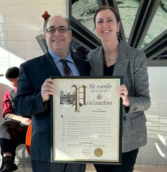 2026-01-09 Assemblywoman Nily Rozic Honors Retiring Principal Dr. David Marmor at Francis Lewis High School — IMAGE