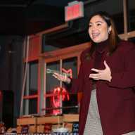 State Sen. Kristen Gonzalez hosted a re-election kickoff on Friday night. Photo by Ramy Mahmoud.