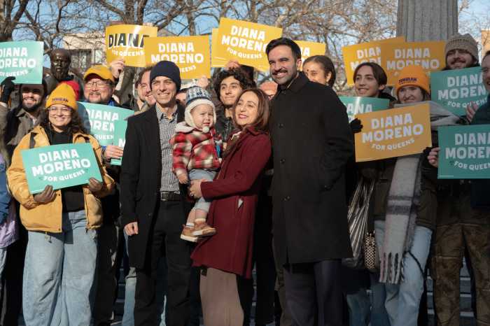 Assembly District 36 candidate Diana Moreno alongside Mayor Zohran Mamdani. Photo via Silas Emerson Harris/Moreno campaign.
