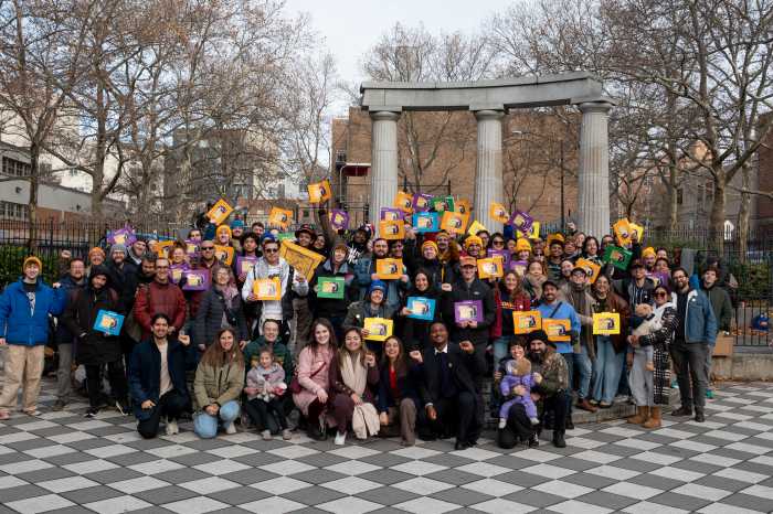 Moreno kicked off her campaign in Astoria's Athens Square Park. Photo by Silas Emerson Harris/Moreno campaign.