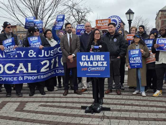 Valdez speaks at Friday's event. Photo by Shane O'Brien.