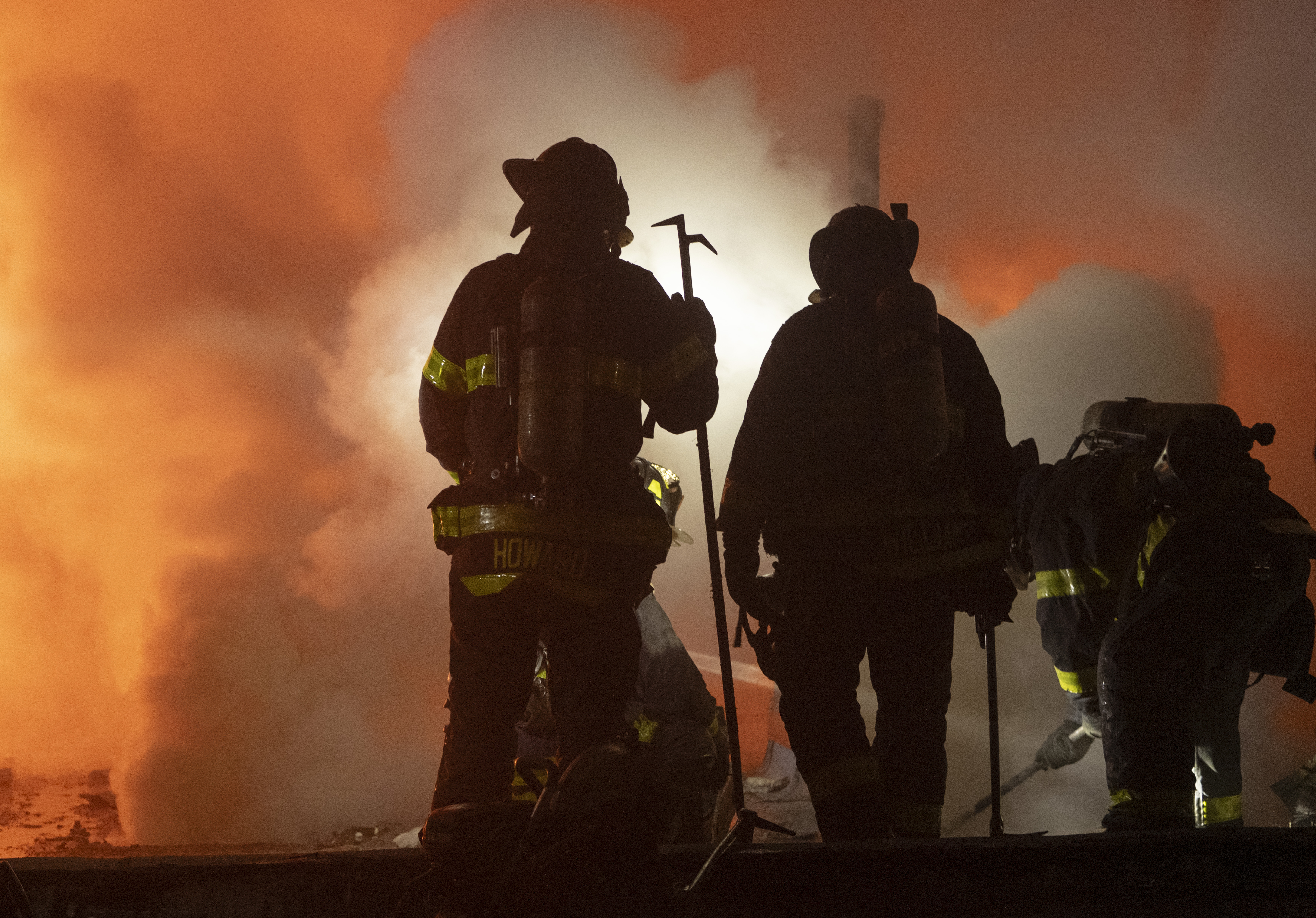 The five-alarm fire at 1824 Madison St. in Ridgewood spread to adjoining buildings and hundreds of firefighters battled the blaze for more than five hours.
