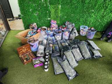 Some of the illicit cannabis products seized during a search at Love Story in Rosedale.