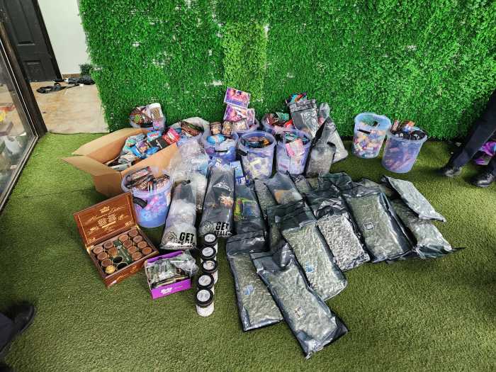 Some of the illicit cannabis products seized during a search at Love Story in Rosedale.
