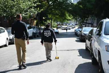 Crime scene investigators were at the scene on the morning of May 31, 2023 after 32-year-old Cody Gonzalez was found shot to death in front of a parking garage at 123-20 82nd Ave. It was determined that Foehner shot and killed the would-be robber.