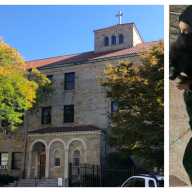 Cops are searching for the suspect who allegedly stabbed a man who tried to stop him from tagging graffiti on the Thomas Berry Place in Jamaica Estates.