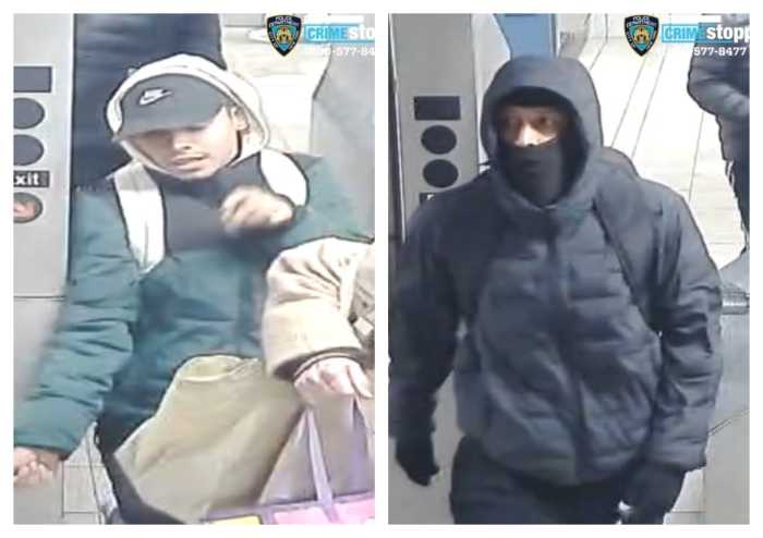 Cops are looking for these suspects who allegedly stole $3,000 in merchandise from the Sunglass Hut in the Queens Center Mall in December.