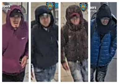 Cops are looking for the four suspects who allegedly stole around $30,000 of merchandise from the Sunglass Hut at the Queens Center Mall.