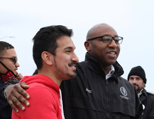 Assembly District 34 candidate with Queens Borough President Donovan Richards. Photo courtesy of Romero campaign.