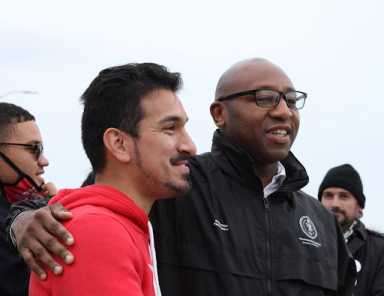 Assembly District 34 candidate with Queens Borough President Donovan Richards. Photo courtesy of Romero campaign.