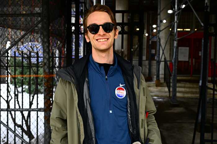 D36 candidate Eric at P.S. 122Q. Photo by Ramy Mahmoud.