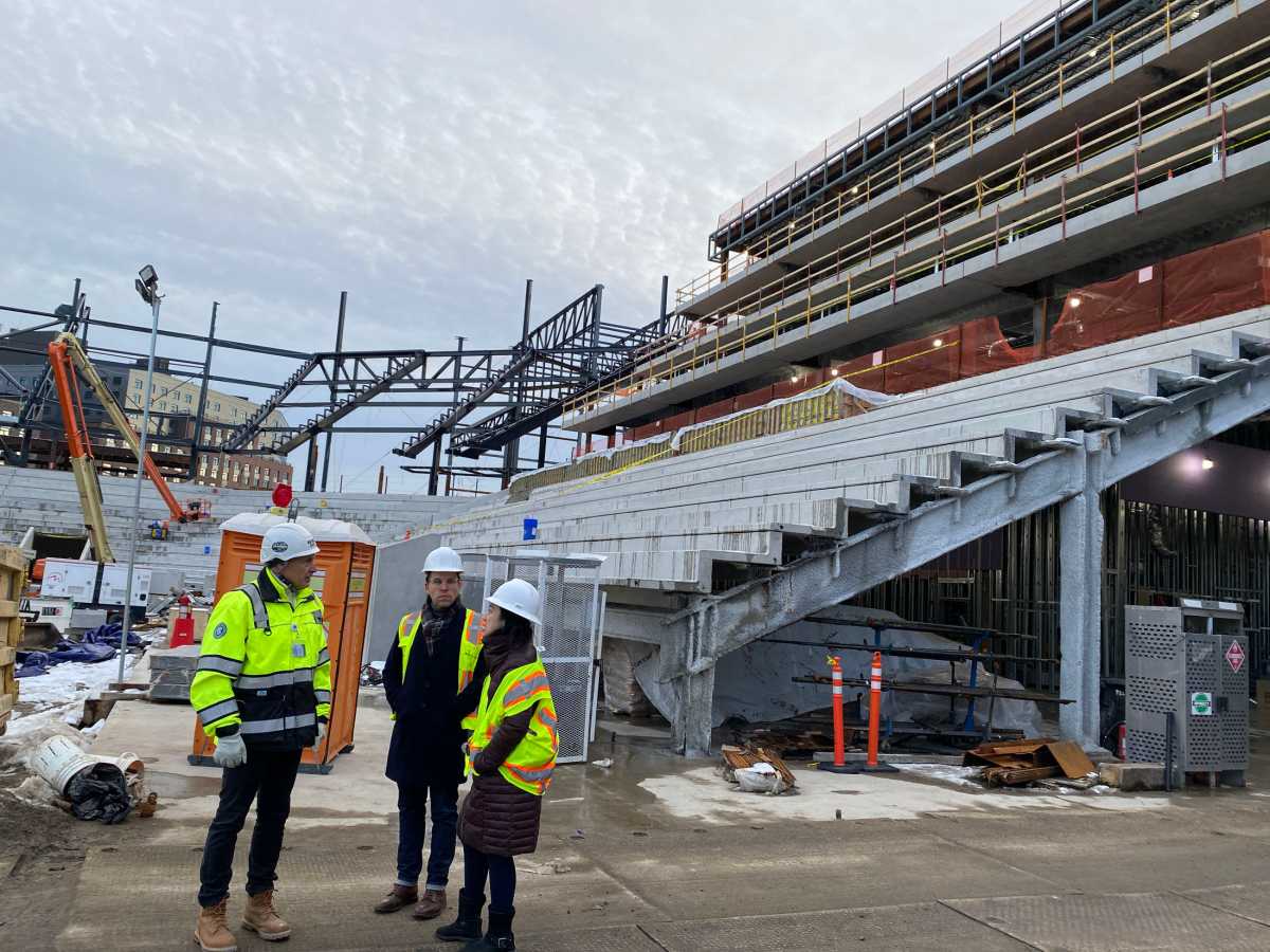 Council Member Sandra Ung recently took a tour of Etihad Park, the future home of New York City FC, with New York City FC Chief Operating Officer Jennifer O’Sullivan and City Football Group Chief of Infrastructure Jon Stemp. Photo via Council Member Sandra Ung.
