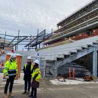 Council Member Sandra Ung recently took a tour of Etihad Park, the future home of New York City FC, with New York City FC Chief Operating Officer Jennifer O’Sullivan and City Football Group Chief of Infrastructure Jon Stemp. Photo via Council Member Sandra Ung.