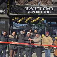 New Sunnyside tattoo parlor Medellink celebrates a ribbon-cutting ceremony at 43-11 Greenpoint Ave. Photo by Shane O'Brien.
