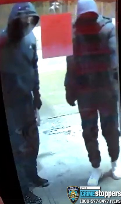 Cops are looking for these masked men who broke into a Douglaston pharmacy and stole a baseball bat.