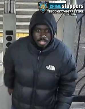 Cambria Heights resident Dominic Kanin was captured on video exiting the Court Square 7 train station in Long Island City on Jan. 17, where he allegedly stole a car with an elderly blind man inside.
