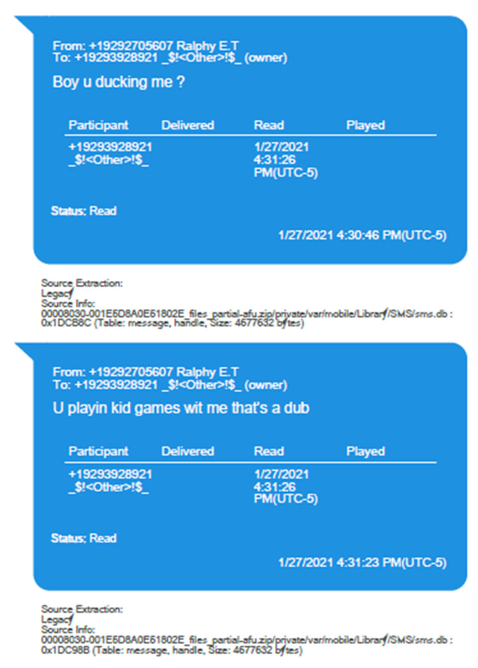 Text messages sent to Kornegay contained threats over his debt dispute.