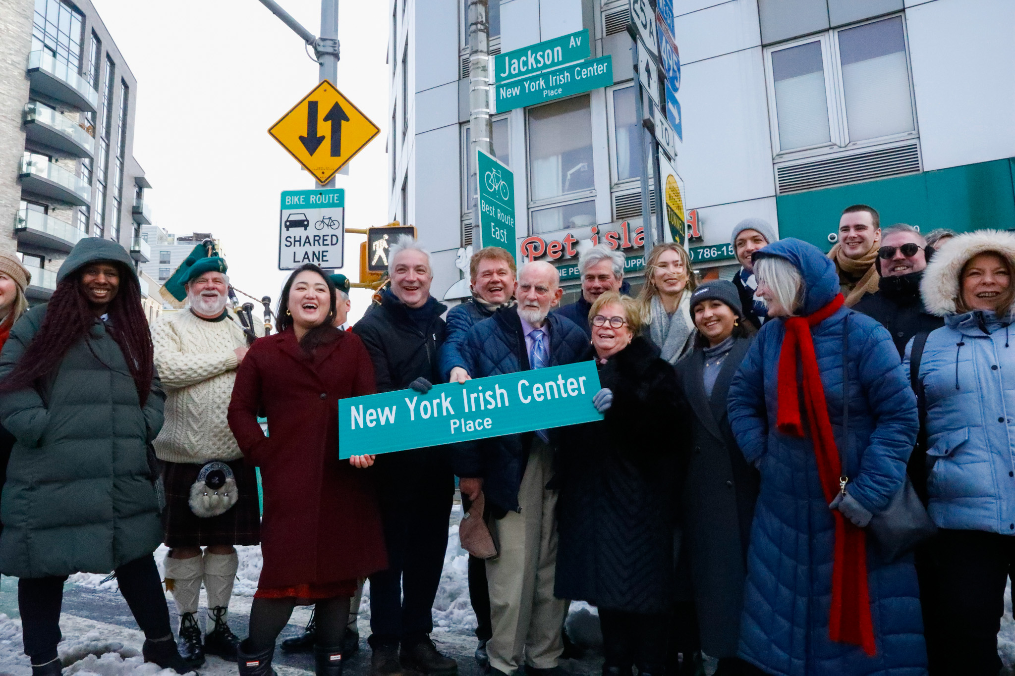 Council Member Julie Won hosted a street co-naming ceremony honoring the New York Irish Center in Long Island City. 