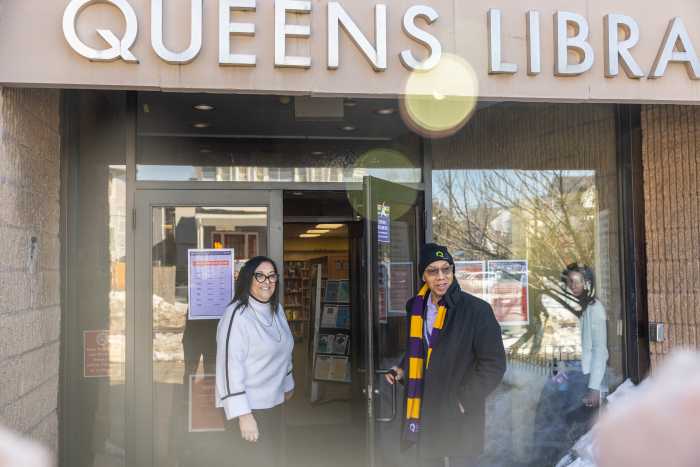 Council Member Joann Ariola and QPL President and CEO Dennis M. Walcott welcomed Rockaway residents back to their Seaside Library branch.