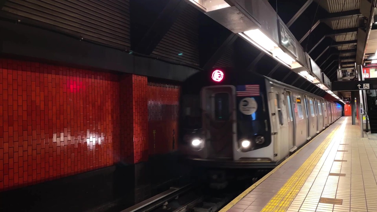 The suspect ran off the train in the Jamaica-Van Wyck subway station and remains at large, police said. 