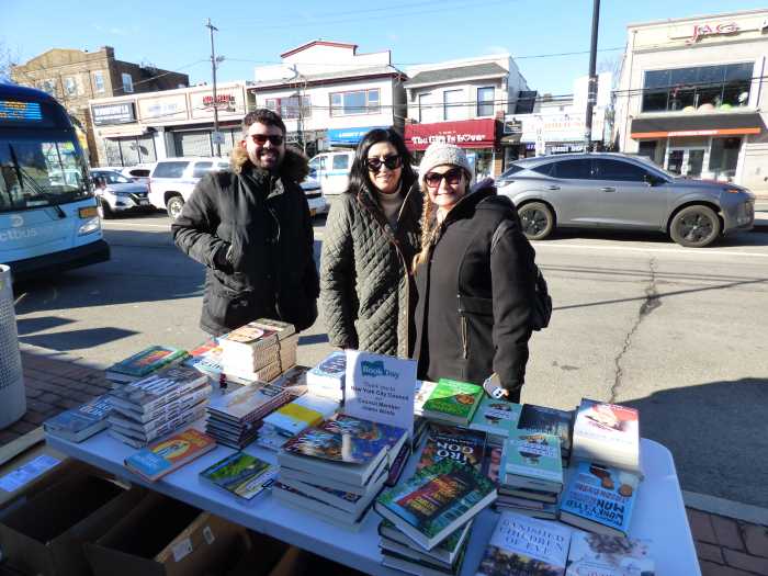 Council Member Joann Ariola hosted the giveaway on Beach 116th Street. Photo via Council Member Joann Ariola.