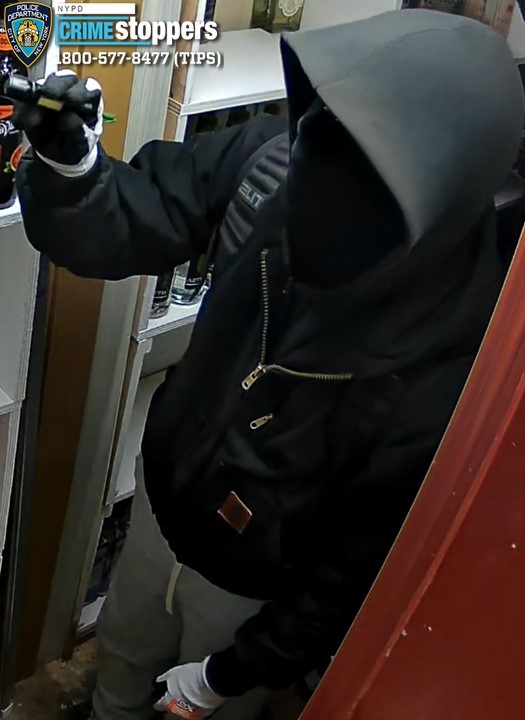 Cops are looking for the four suspects who broke into four commercial businesses at the same shopping center on Maurice Avenue in Maspeth.