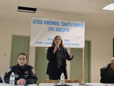 Queens District Attorney Melinda Katz urged homeowners to protect against deed theft during a meeting in Astoria on Wednesday, March 18.