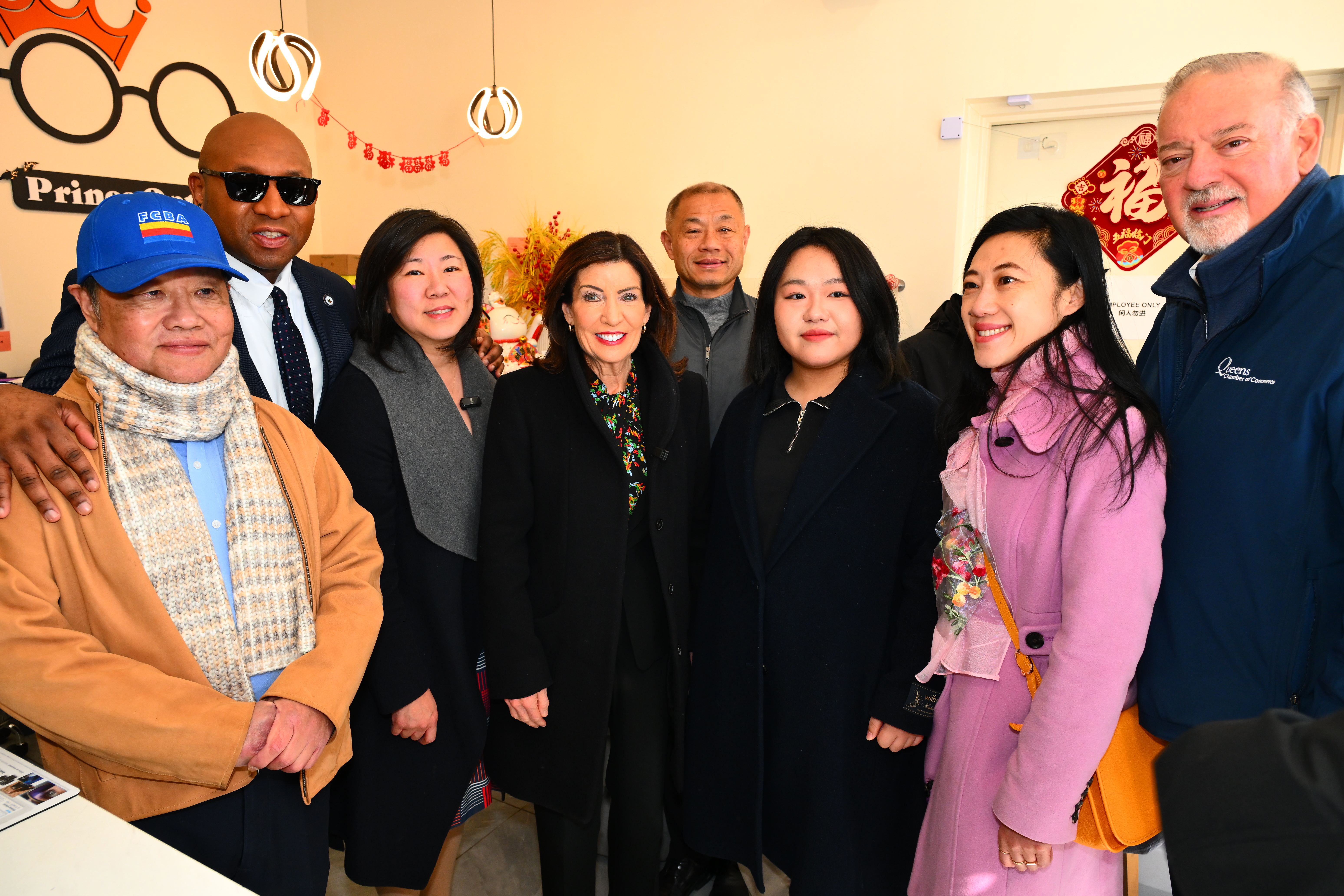 Gov. Kathy Hochul, U.S. Rep. Grace Meng, Queens Borough President Donovan Richards, State Sen. John Liu and Council Member Sandra Ung visited Flushing businesses Saturday, March 14.