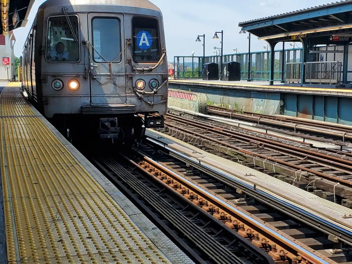 Cops are looking for a suspect who allegedly slashed a man and a woman during an argument on the A train in Ozone Park on Monday, March 2.