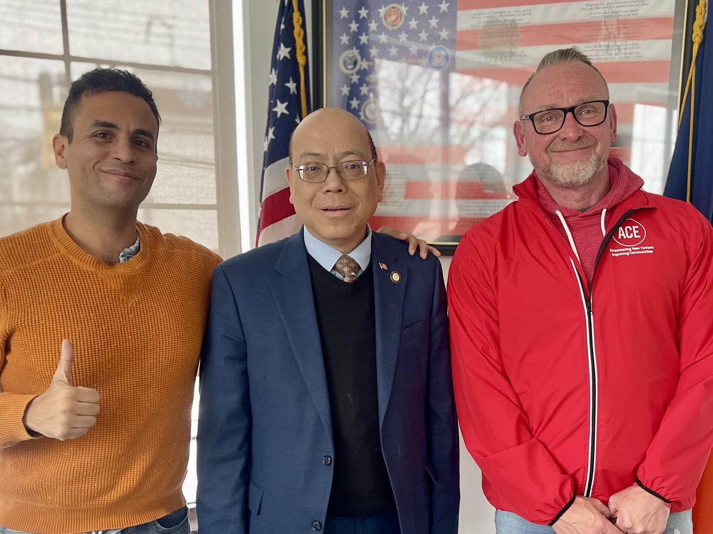 Council Member Phil Wong poses with ACE officials. Photo via office of Council Member Phil Wong.
