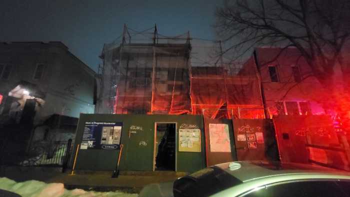 The FDNY battled a 2-alarm fire in a vacant residential building in Glendale on March 5. The building is on an active construction site and DOB inspectors found heavy fire damage to structural elements.