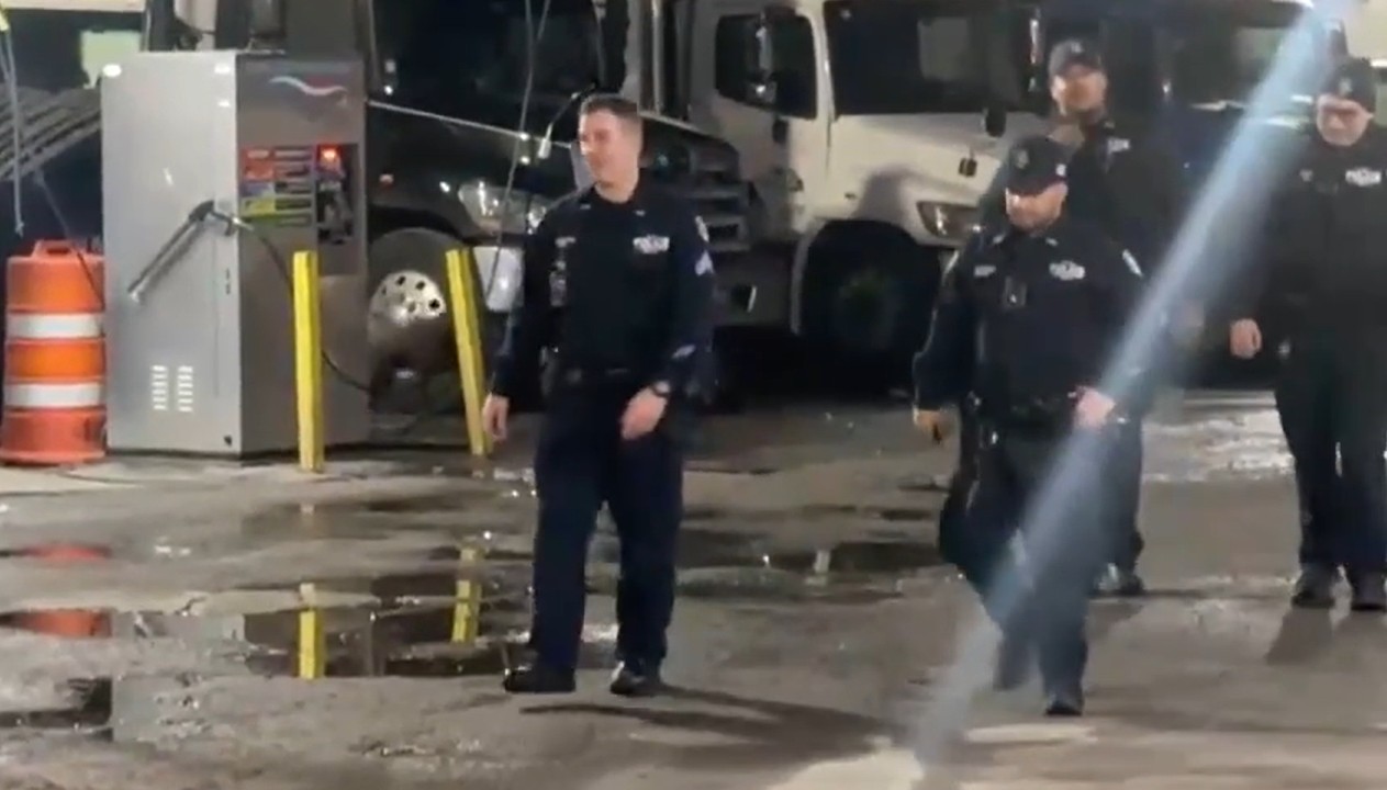 The area around the BP gas station on Fresh Pond Road at Eliot Avenue in Maspeth was cordoned off on March 8 while members of the Emergency Services Unit and the Bomb Squad investigated a suspicious device.