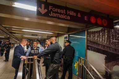 An F train struck and killed a man in Rego Park, paralyzing rush hour service for commuters on the Queens Boulevard lines during Tuesday's evening rush.