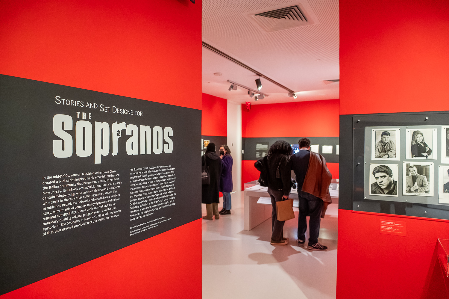 “Stories and Set Designs for The Sopranos,” opened Feb 14 and runs through May 31 in the museum’s Amphitheater Gallery. 