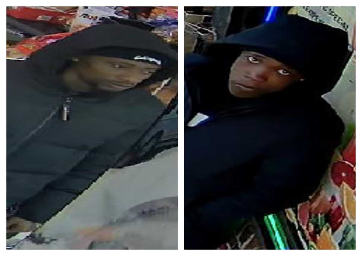 Cops are looking for the suspects who allegedly robbed a 19-year-old man as he walked with an older woman on Liberty Avenue in Ozone Park.