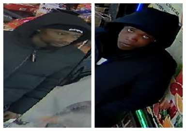 Cops are looking for the suspects who allegedly robbed a 19-year-old man as he walked with an older woman on Liberty Avenue in Ozone Park.
